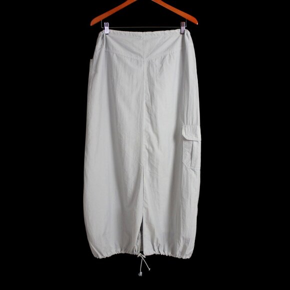 Drawstring-hem Parachute Maxi Skirt - Picture 2 of 16